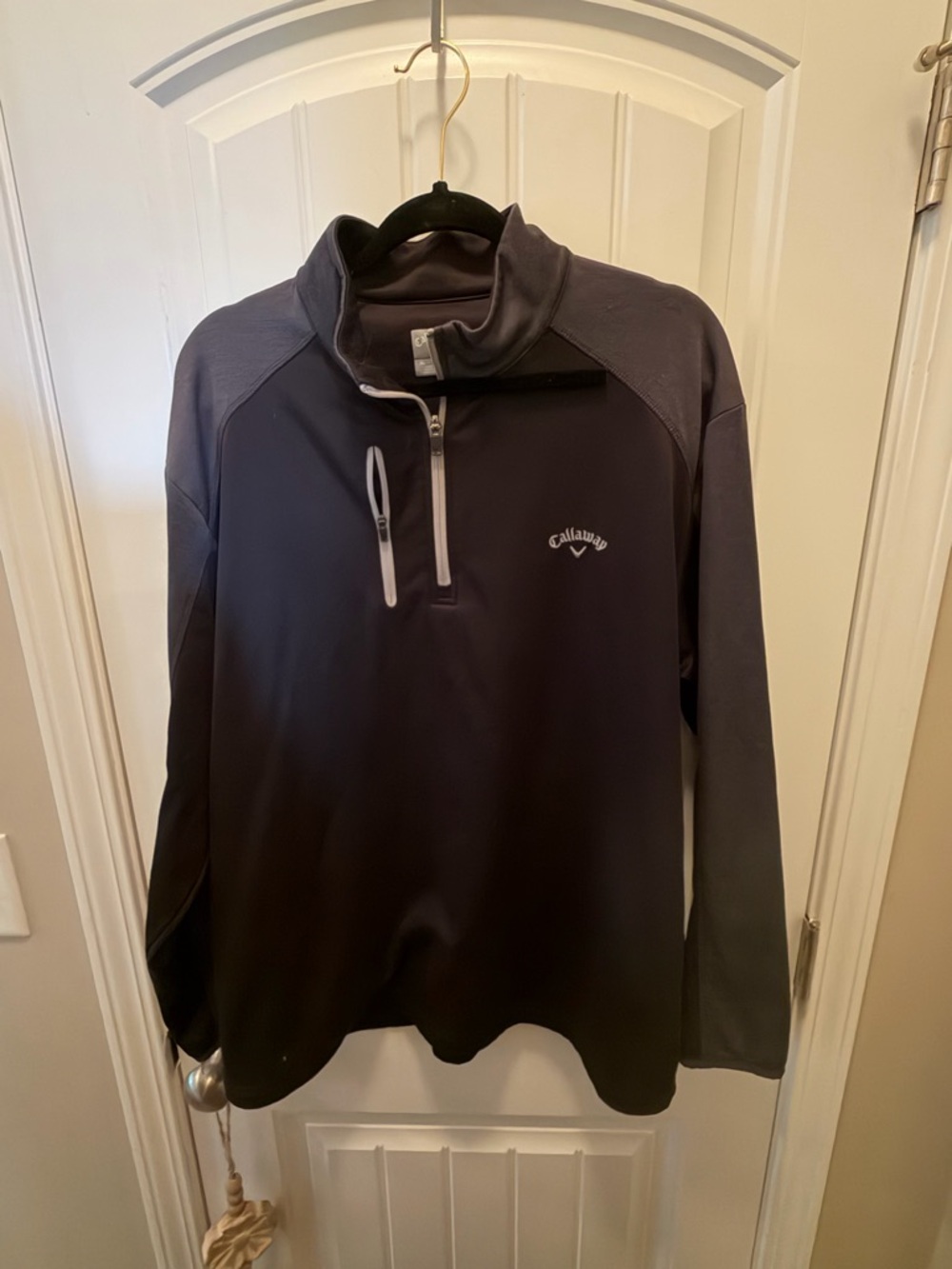 Callaway Black and Dark Gray Quarter-Zip Pullover